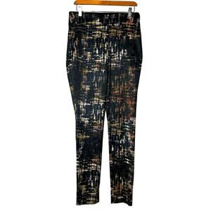 Donna Karan Pants Size‎ 40 US 10 Vintage Abstract Black White Stretchy High Rise